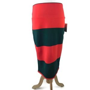 NEW LulaRoe Skirt Cassie A-Line Orange Green